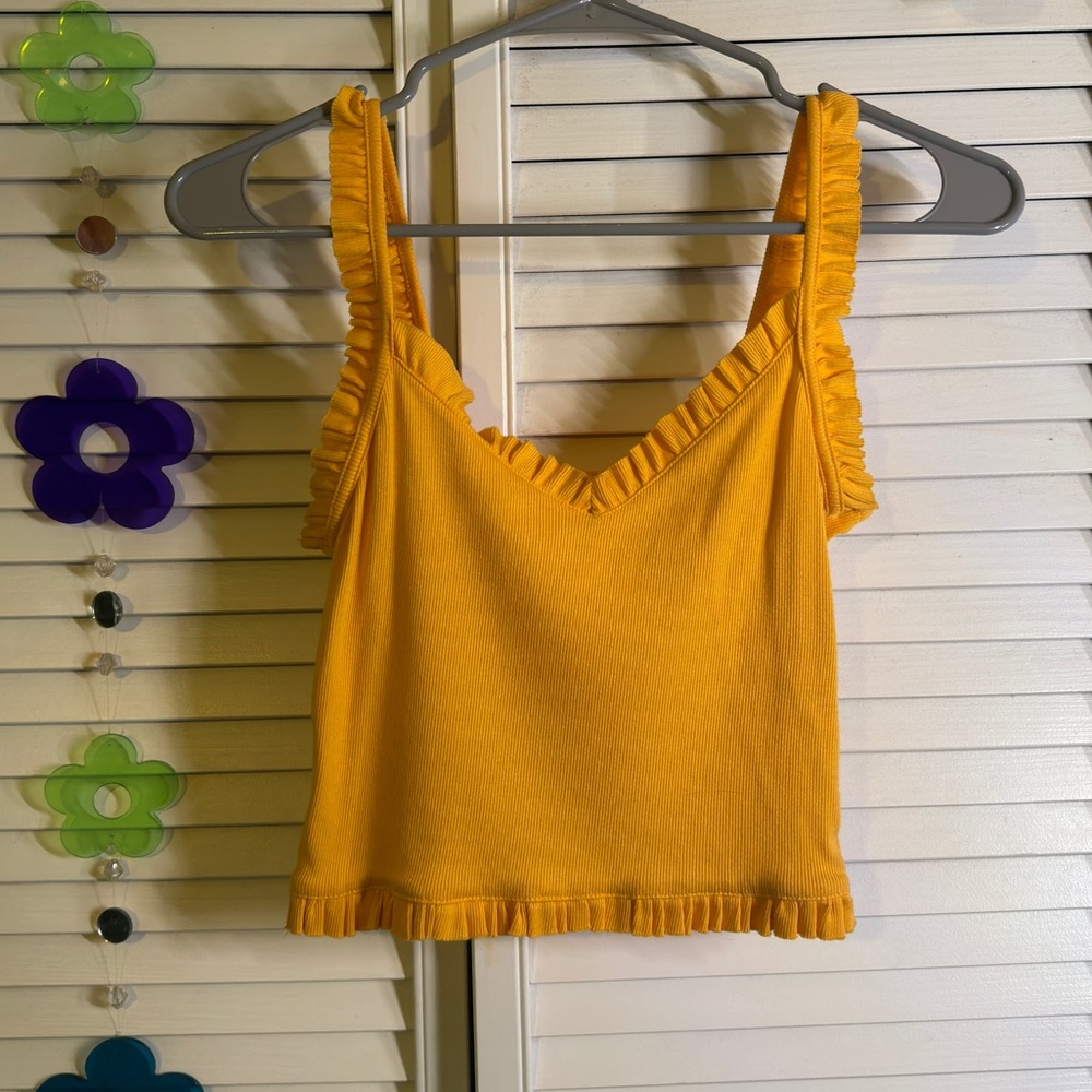 70s Yellow Cropped Tank